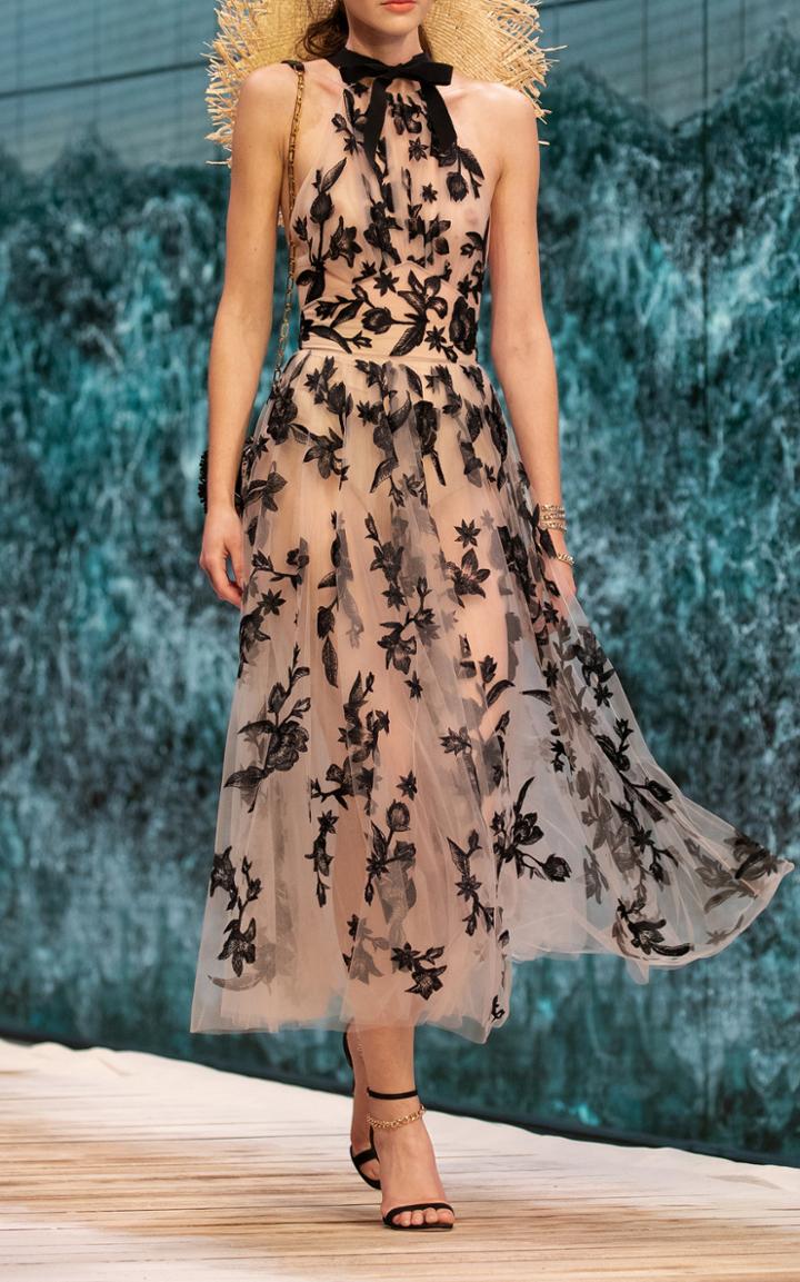 Moda Operandi Ralph & Russo Embroidered Tulle Midi Dress