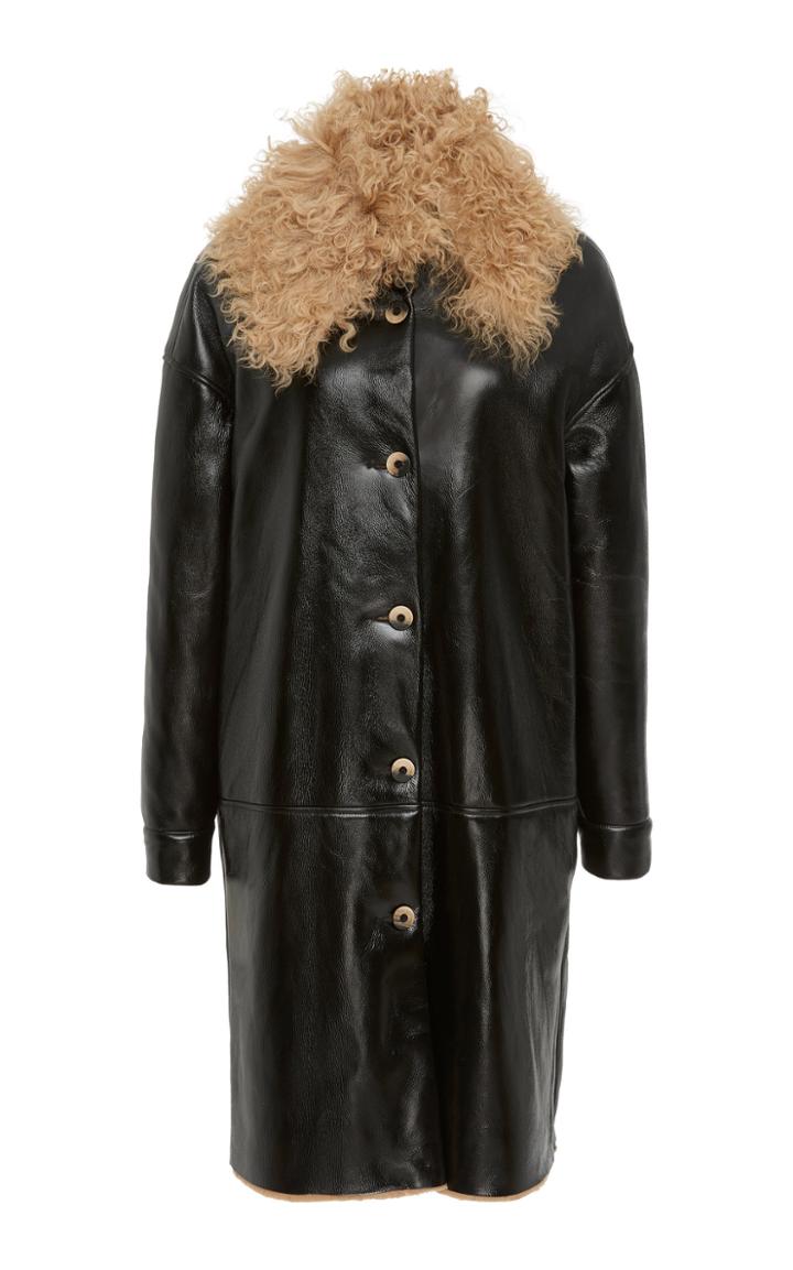 Zeynep Aray Shearling Patent Coat