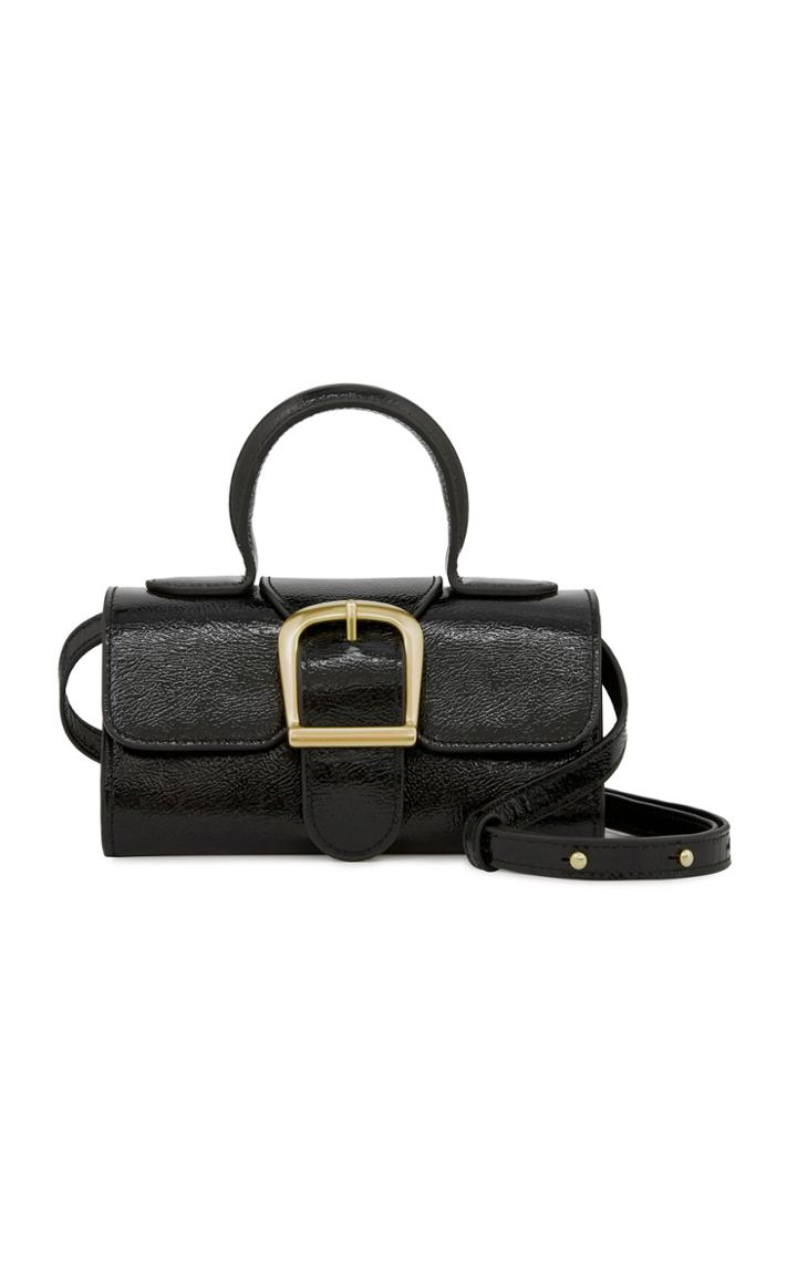 Moda Operandi Rylan Mini Satchel Crackled Patent Leather Top Handle Bag