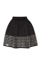 David Koma Box Pleated Embellished Skirt