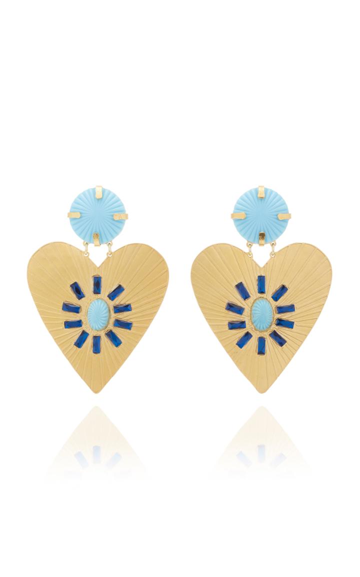 Mercedes Salazar Lightblue Heart Earrings