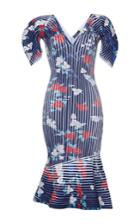 Salvatore Ferragamo Bouganville Light Rib Structured Dress