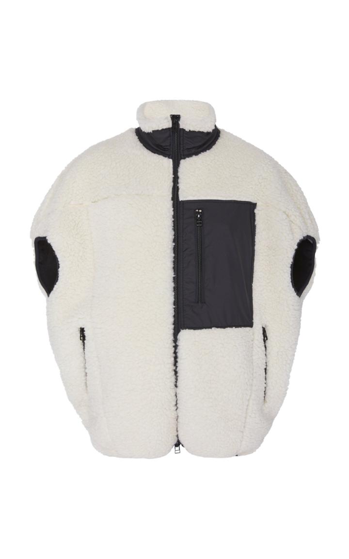 3.1 Phillip Lim Short-sleeve Blocked Shearling Vest