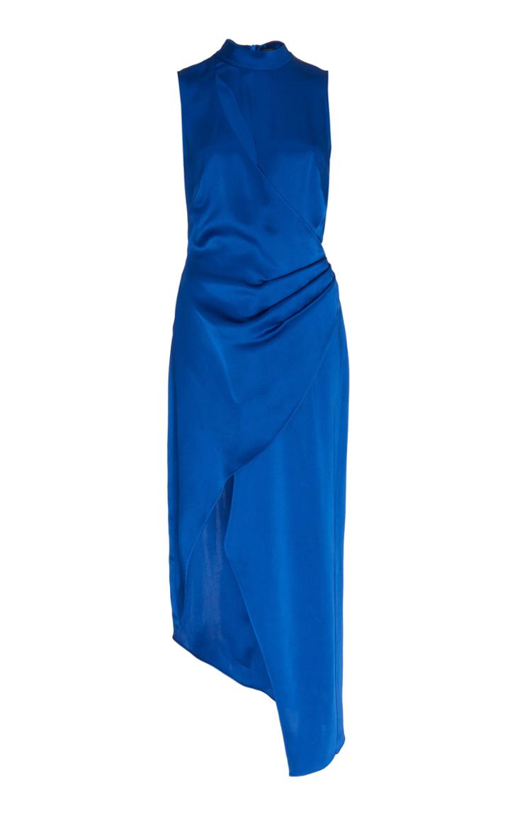 David Koma Ruched Detail Satin Dress