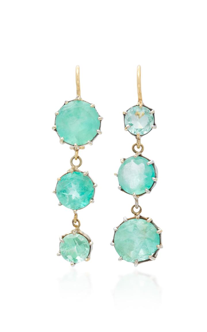 Renee Lewis 18k White Gold Emerald Earrings