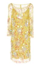 Jenny Packham Amur 3/4 Sleeve Sequin Knee Length Dress