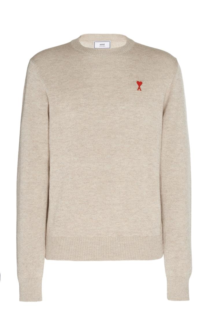 Ami Logo-embroidered Wool Sweater