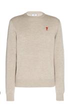 Ami Logo-embroidered Wool Sweater