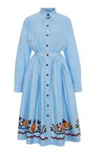 Miu Miu Embroidered Button Down Midi Dress
