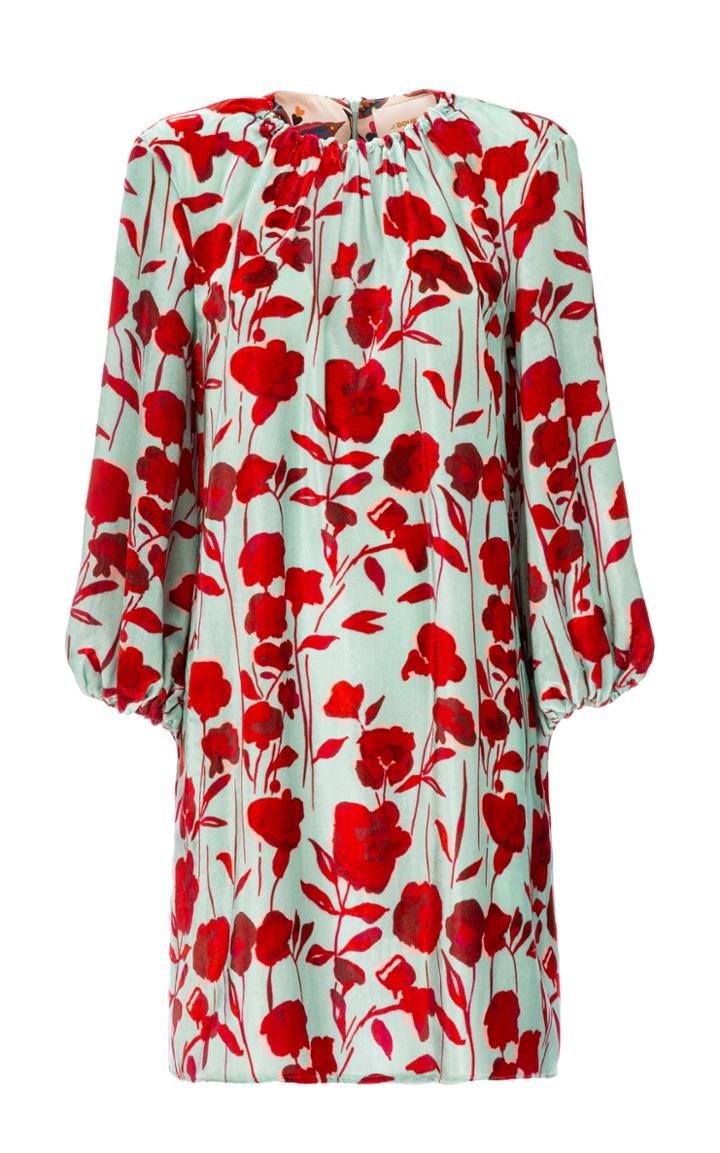 Moda Operandi La Doublej Charming Floral Satin Dress