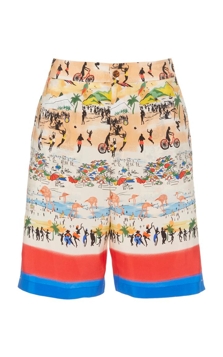 Moda Operandi Deveaux Printed Silk Shorts Size: 0