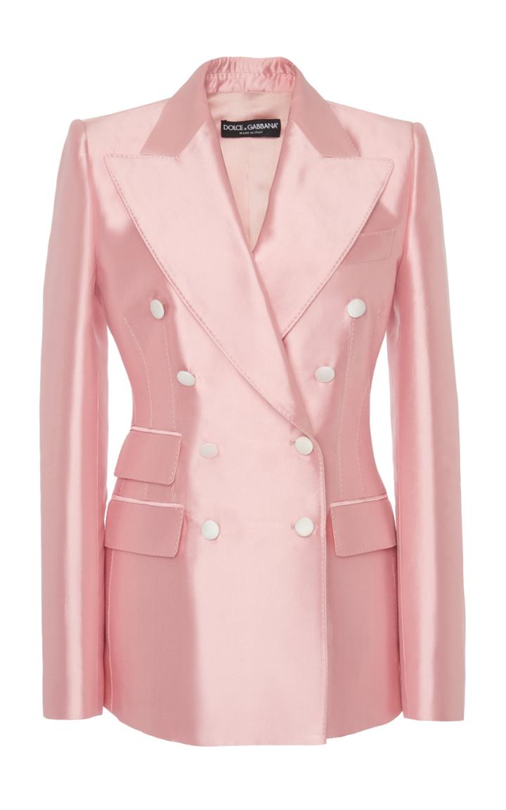 Dolce & Gabbana Double-breasted Silk-satin Blazer Size: 38