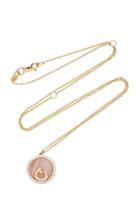Noush Jewelry Treasure Disk Opal Perso-arabic Initial Necklace