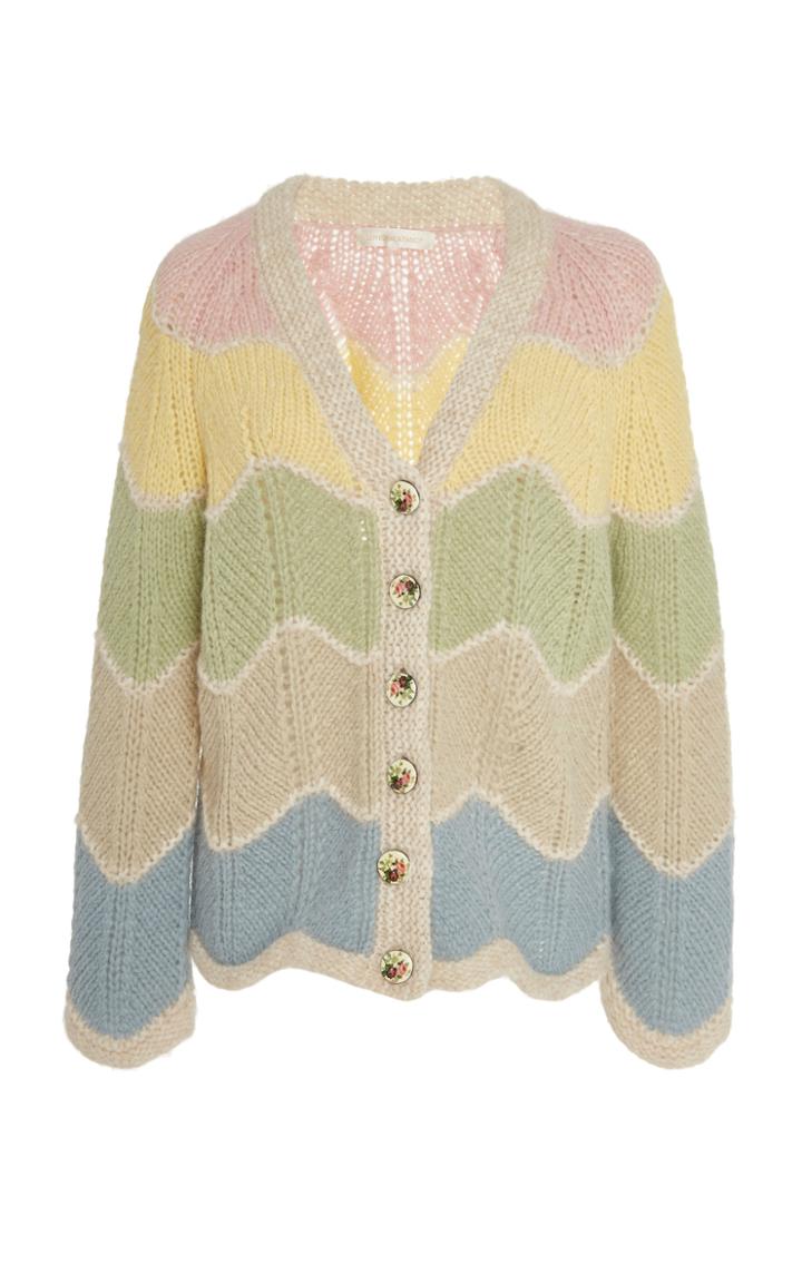 Loveshackfancy Deena Color-blocked Wool-blend Sweater