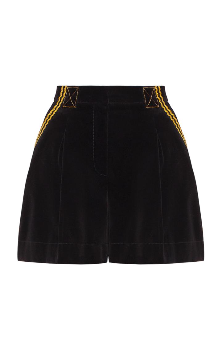 Marianna Senchina Velvet High Waisted Shorts