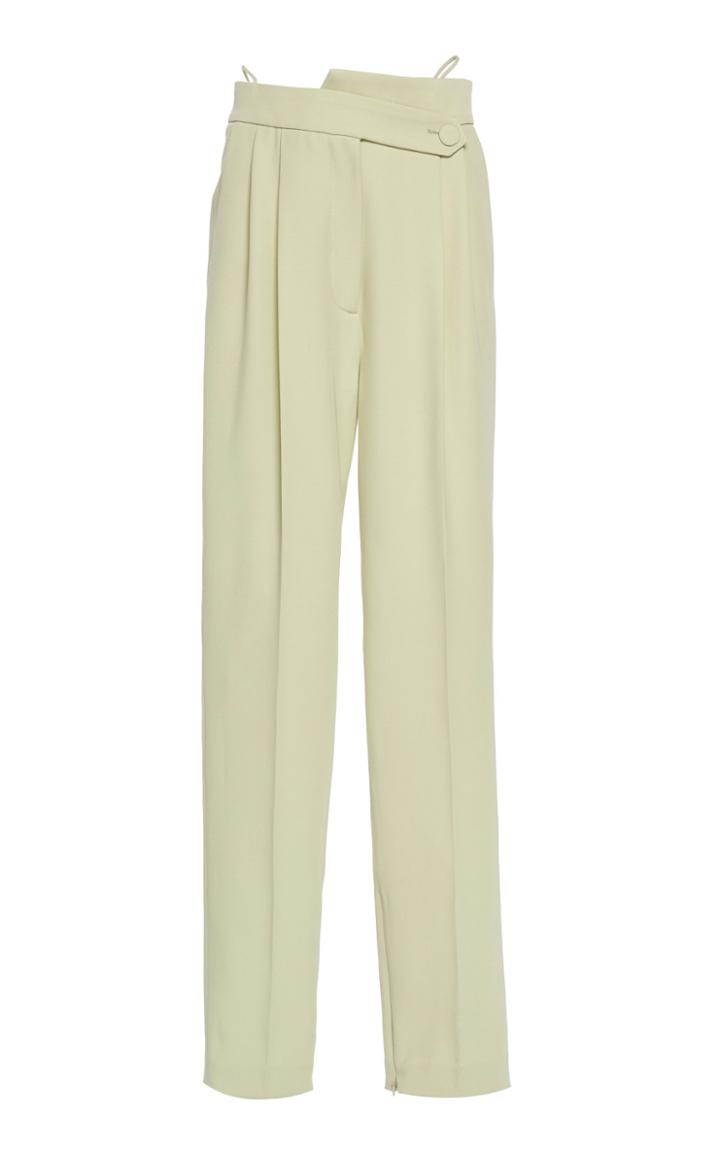 Petar Petrov Herve Pleated Wool-crepe Straight-leg Pants