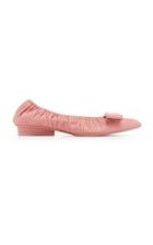 Moda Operandi Salvatore Ferragamo Cinched Bow-embellished Ballet Flats Size: 5.5