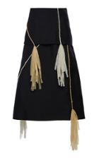 Moda Operandi Jil Sander Maj Layered Tassel-embellished Satin Skirt Size: 34