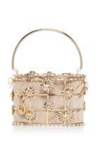 Rosantica Holli Flower Bomb Crystal-embellished Brass Bag