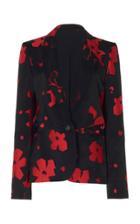 Roland Mouret Cherro Floral Satin Jacquard Notched Lapel Blazer