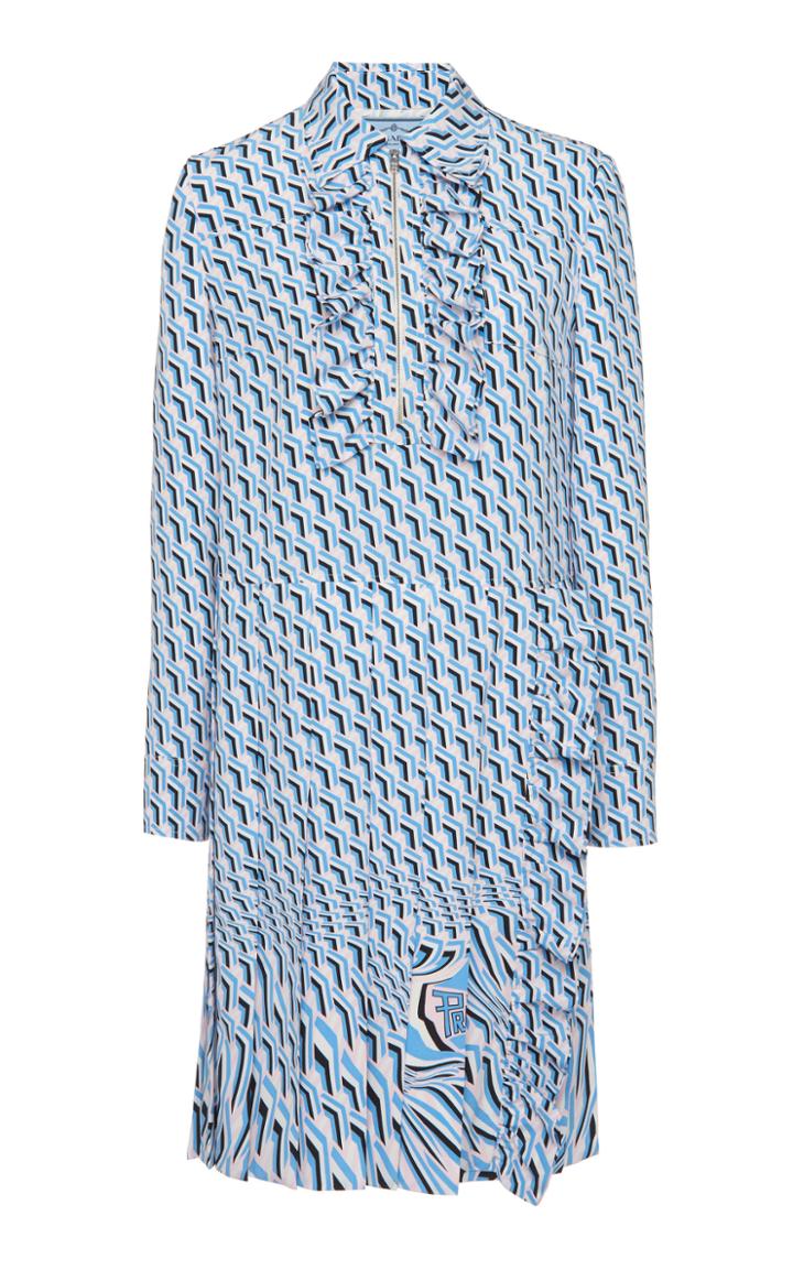 Prada Ruffled Poplin Shirt Dress