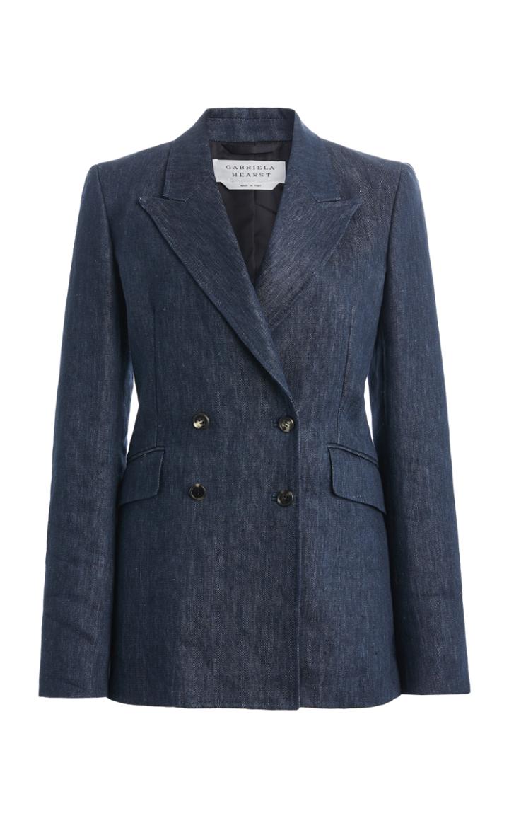 Moda Operandi Gabriela Hearst Angela Linen Denim Double-breasted Blazer
