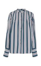 Diane Von Furstenberg Pin Tuck Striped Shirt