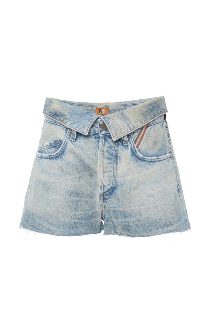 Jean Atelier Foldover Denim Shorts