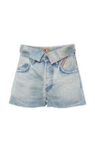 Jean Atelier Foldover Denim Shorts