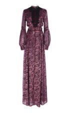 J. Mendel Long Sleeve Paisley Gown
