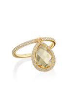 Nina Runsdorf Medium 18k Yellow-gold, Citrine And Diamond Flip Ring
