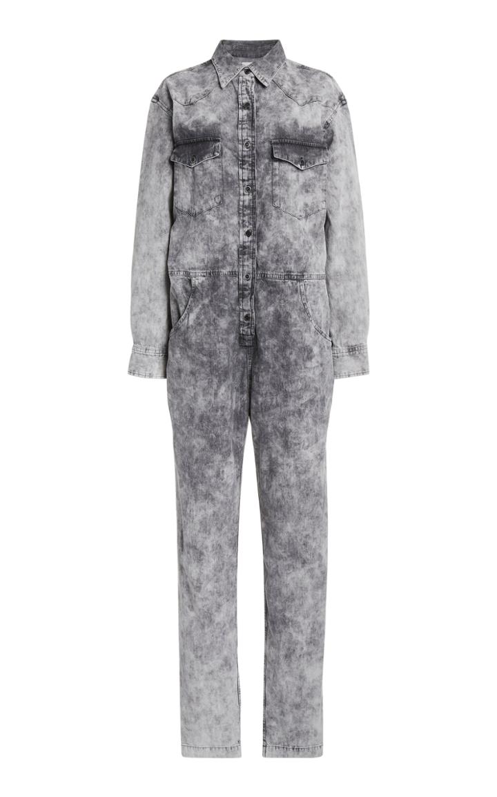 Isabel Marant Toile Idesia Distressed Denim Jumpsuit