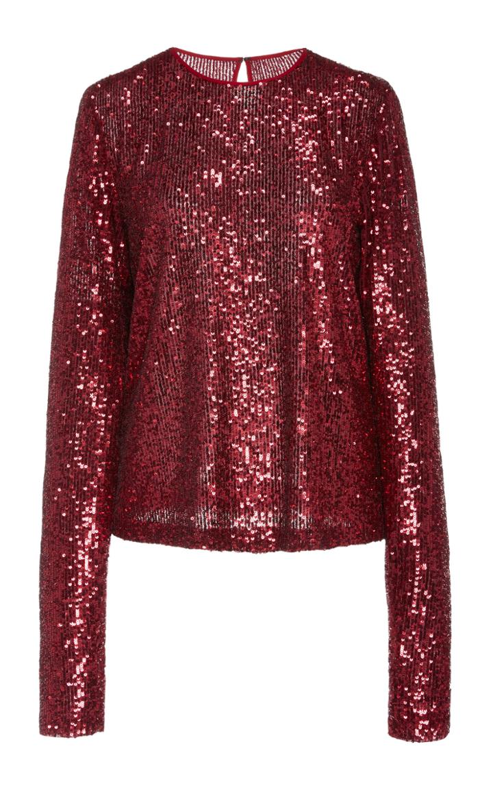 Naeem Khan Sequined Blouse Size: 2