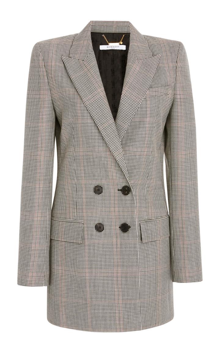Givenchy Double-breasted Plaid Wool-crepe Blazer