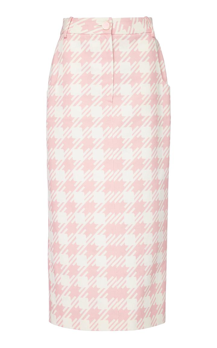 Moda Operandi Rowen Rose Vichy Iconic Checked Midi Skirt Size: 32