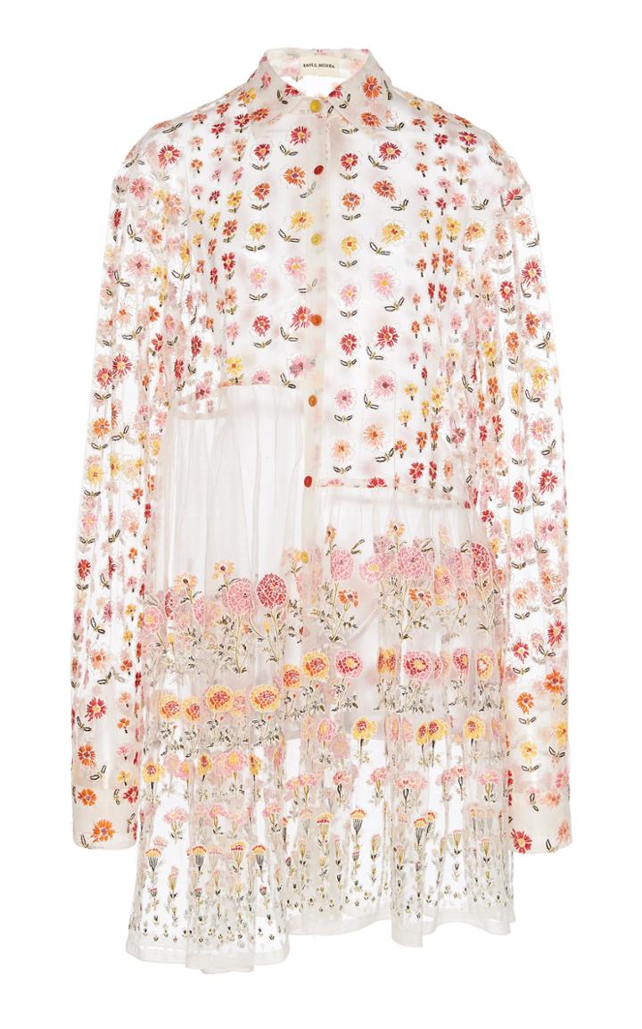Rahul Mishra Blossom Floral-embroidered Organza Jacket