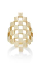 Established Checkerboard Gallery 18k Gold Ring
