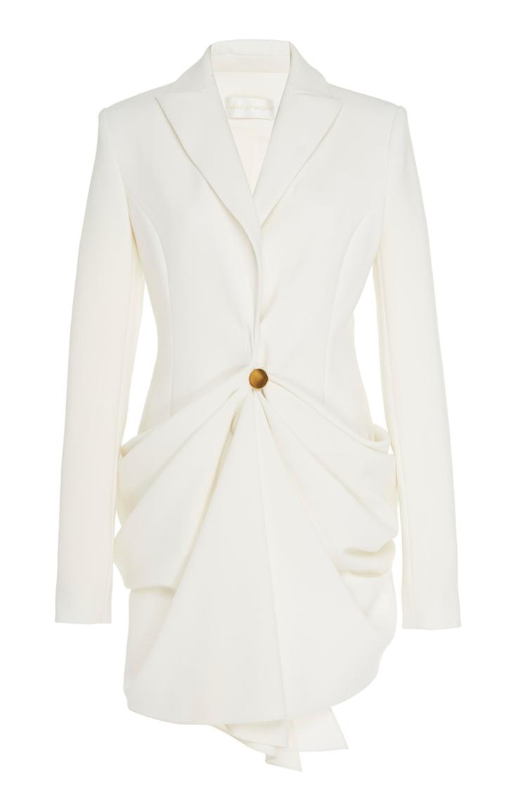 Christian Siriano Front Draped Crepe Blazer