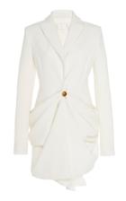 Christian Siriano Front Draped Crepe Blazer