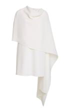 Oscar De La Renta Crepe De Chine Caped Dress