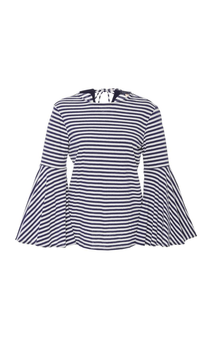 Mds Stripes Flynn Ruffle Sleeve Tee