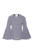 Mds Stripes Flynn Ruffle Sleeve Tee