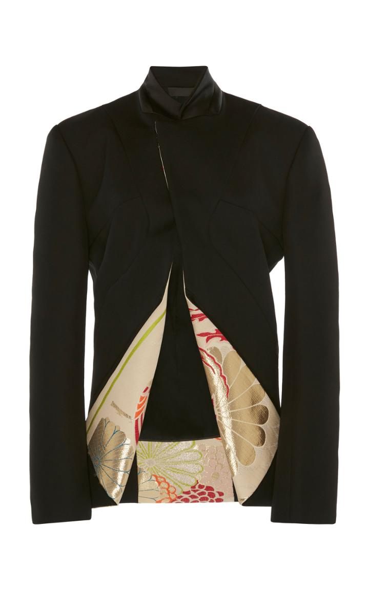 Moda Operandi Haider Ackermann Foldover Print-paneled Wool Blazer Size: 34