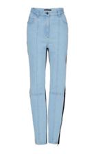 David Koma Two-toned Denim-jersey Skinny Pants
