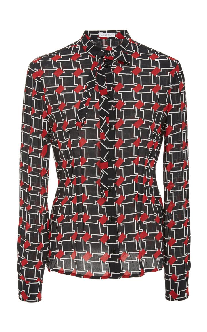 Tomas Maier Puzzle Print Blouse