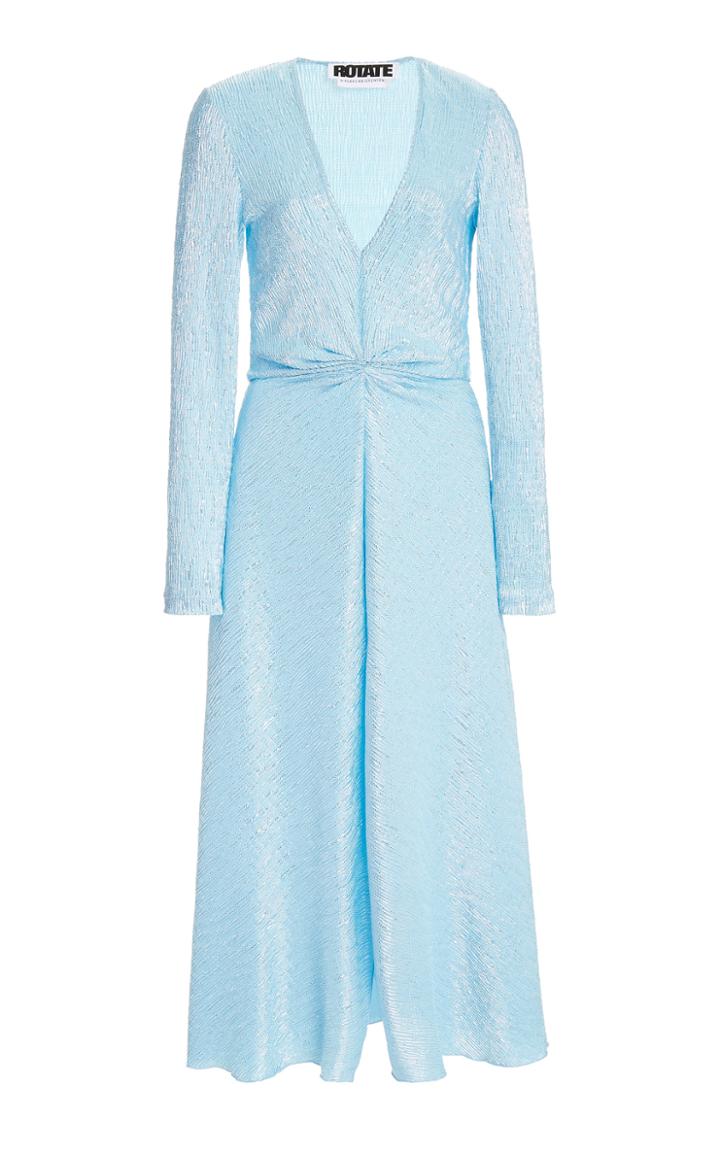 Rotate Sierra Metallic Crepe Midi Dress