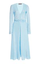 Rotate Sierra Metallic Crepe Midi Dress