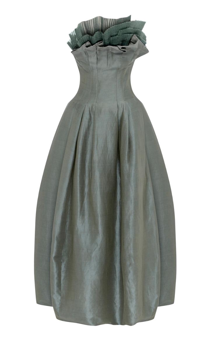 Aje Eucalypt Pleats Gown