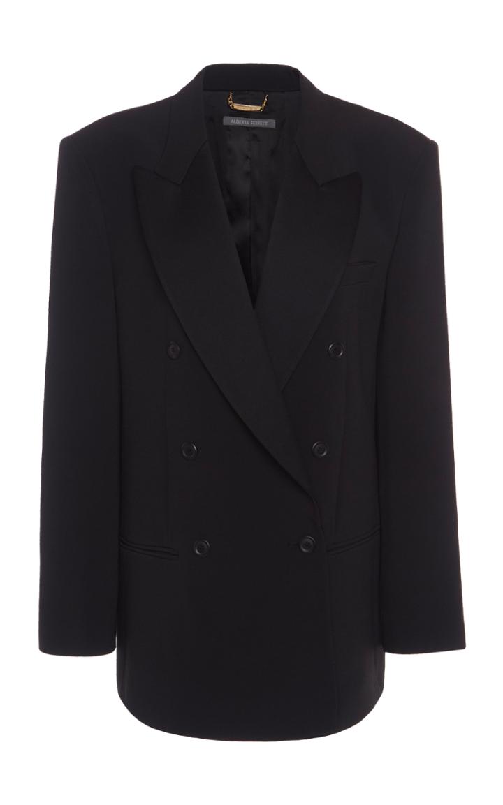 Moda Operandi Alberta Ferretti Double-breasted Gabardine Blazer