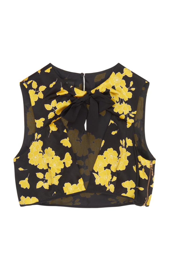 Rochas Crop Top With Flower Print